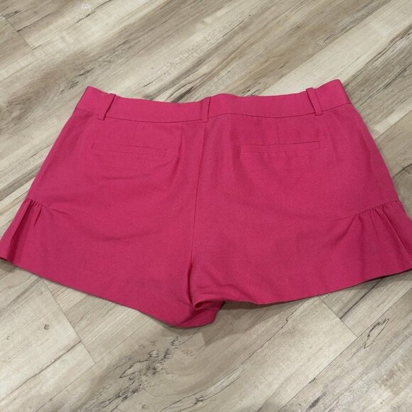 J CREW Women's Hot Pink Short Shorts Flared Detail Cotton/Silk Size 10 - Picture 8 of 9